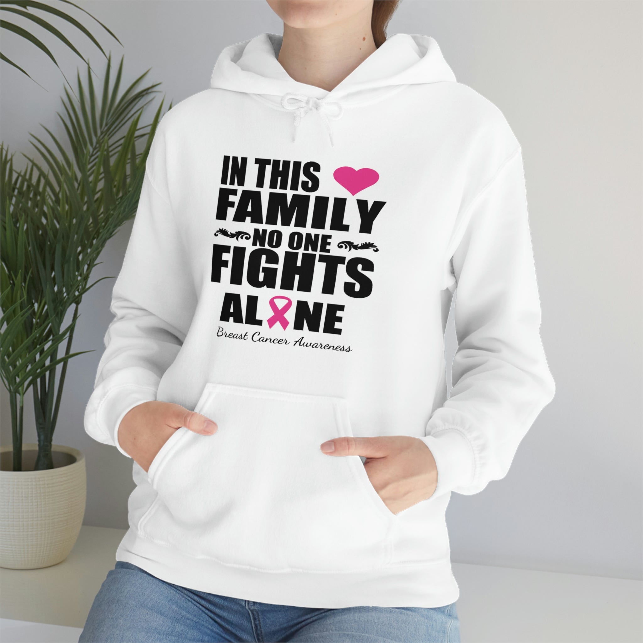 In This Family No One Fights Alone - Unisex Heavy Blend™ Hooded Sweatshirt