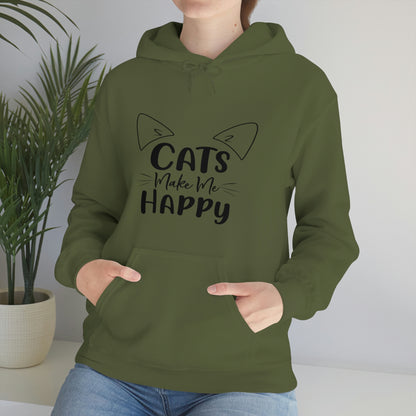 Cats Make Me Happy - Unisex Heavy Blend™ Hooded Sweatshirt