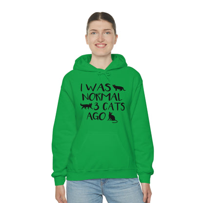 I Was Normal 3 Cats Ago - Unisex Heavy Blend™ Hooded Sweatshirt