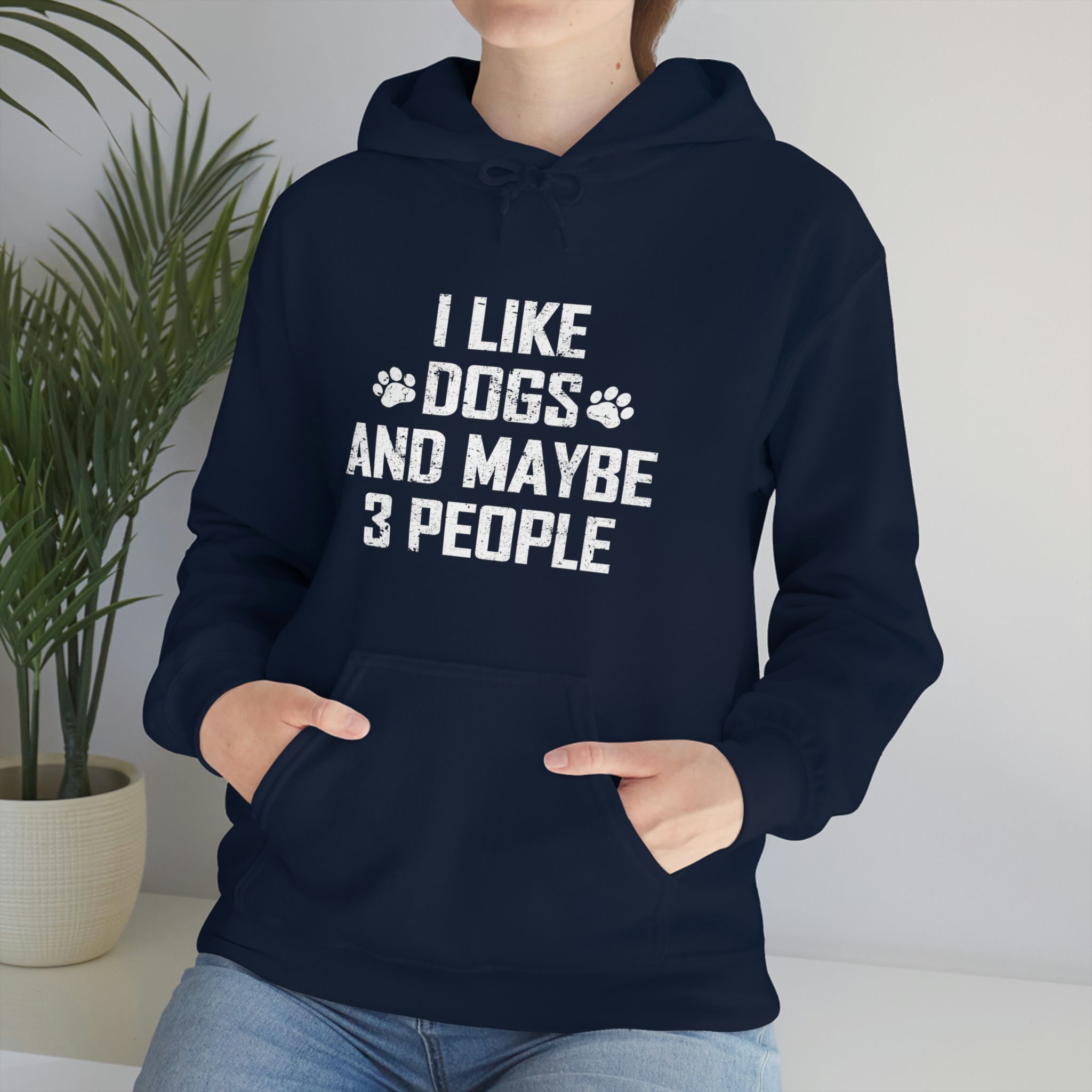 I Like Dogs &amp; Maybe 3 People - Unisex Heavy Blend™ Hooded Sweatshirt