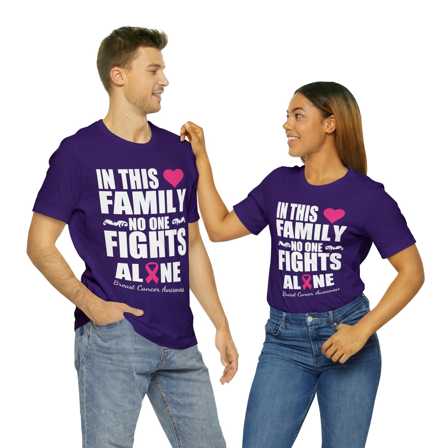 In This Family No One Fights Alone - Unisex Jersey Short Sleeve Tee