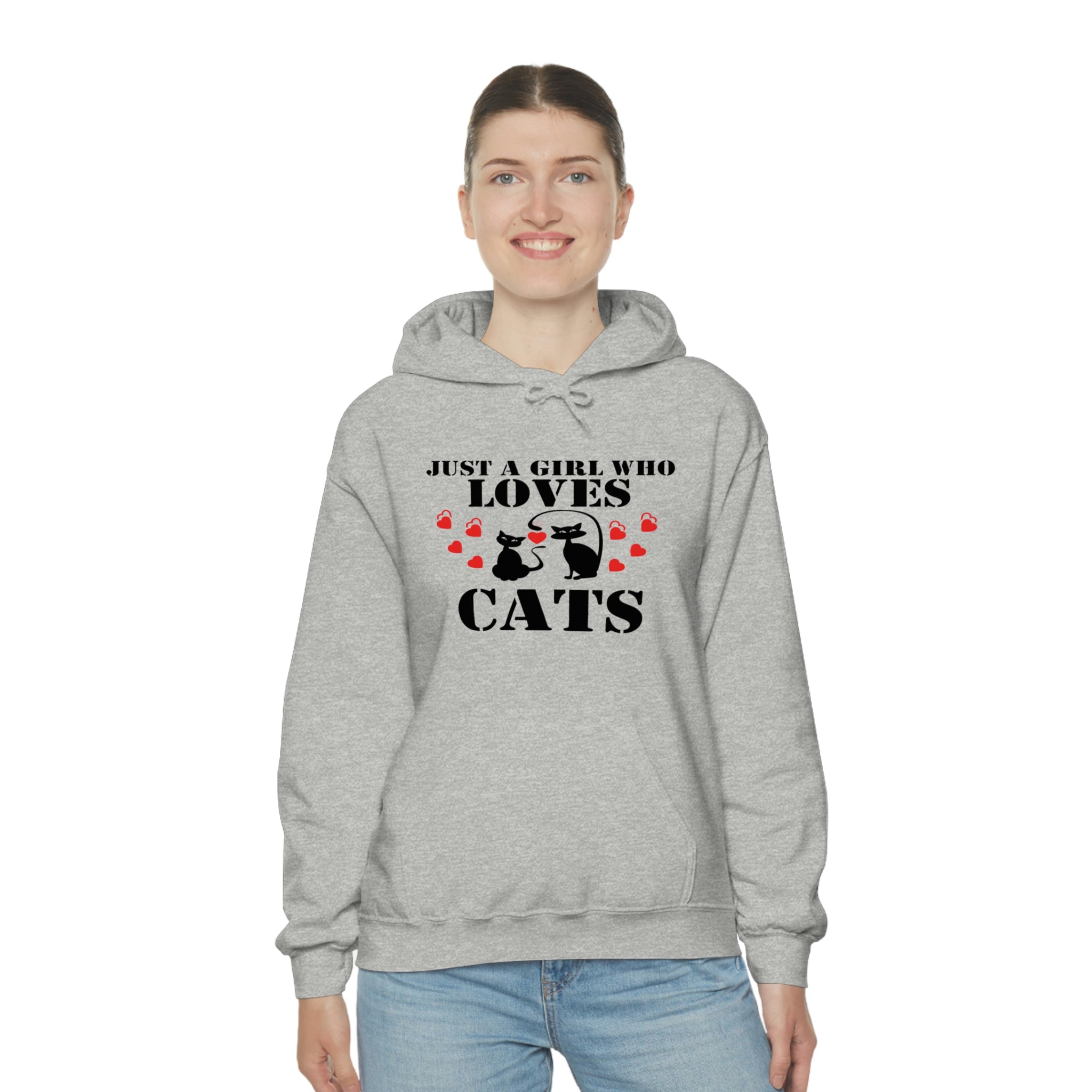 Just a Girl Who Loves Cats - Unisex Heavy Blend™ Hooded Sweatshirt