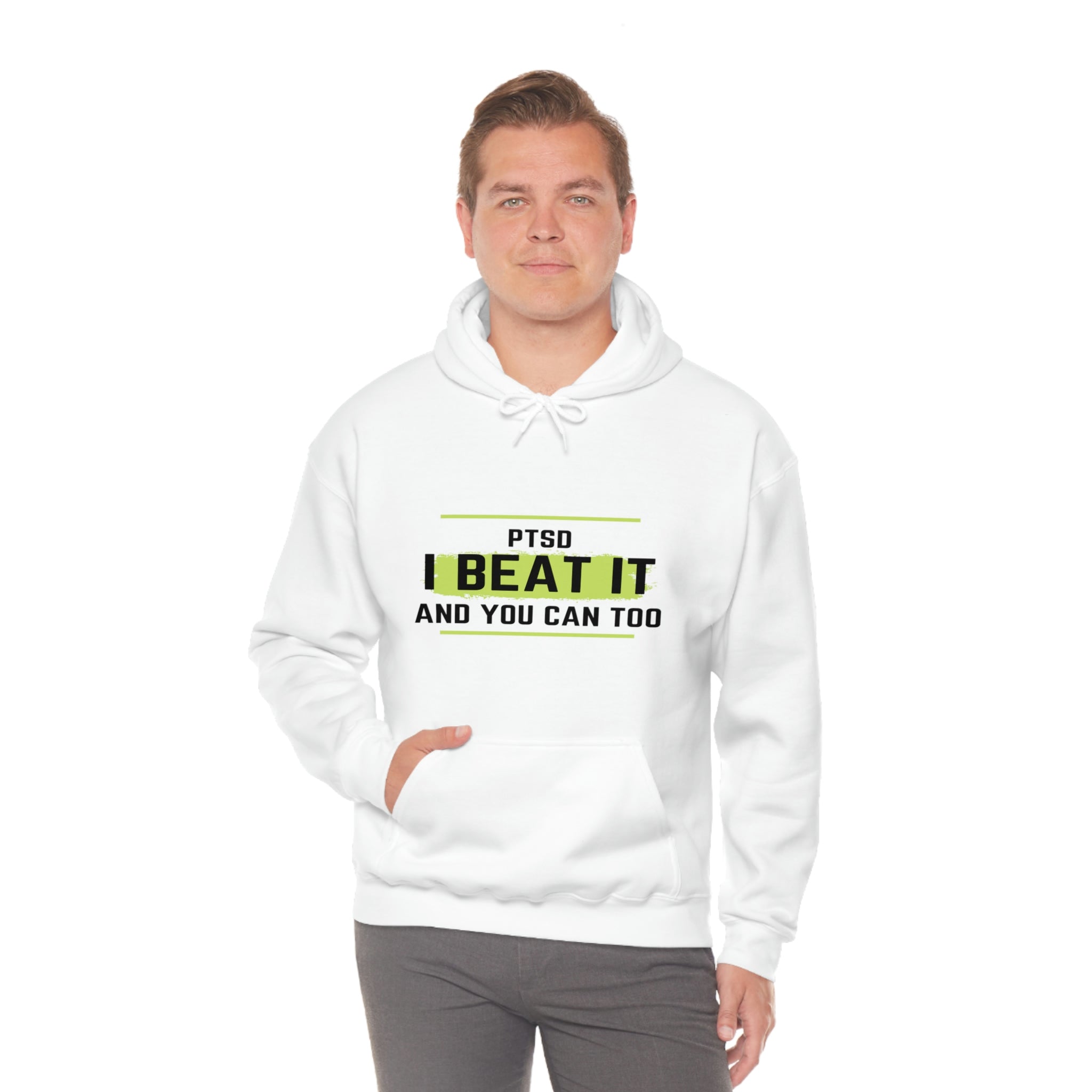 PTSD I Beat It You Can Too - Unisex Heavy Blend™ Hooded Sweatshirt