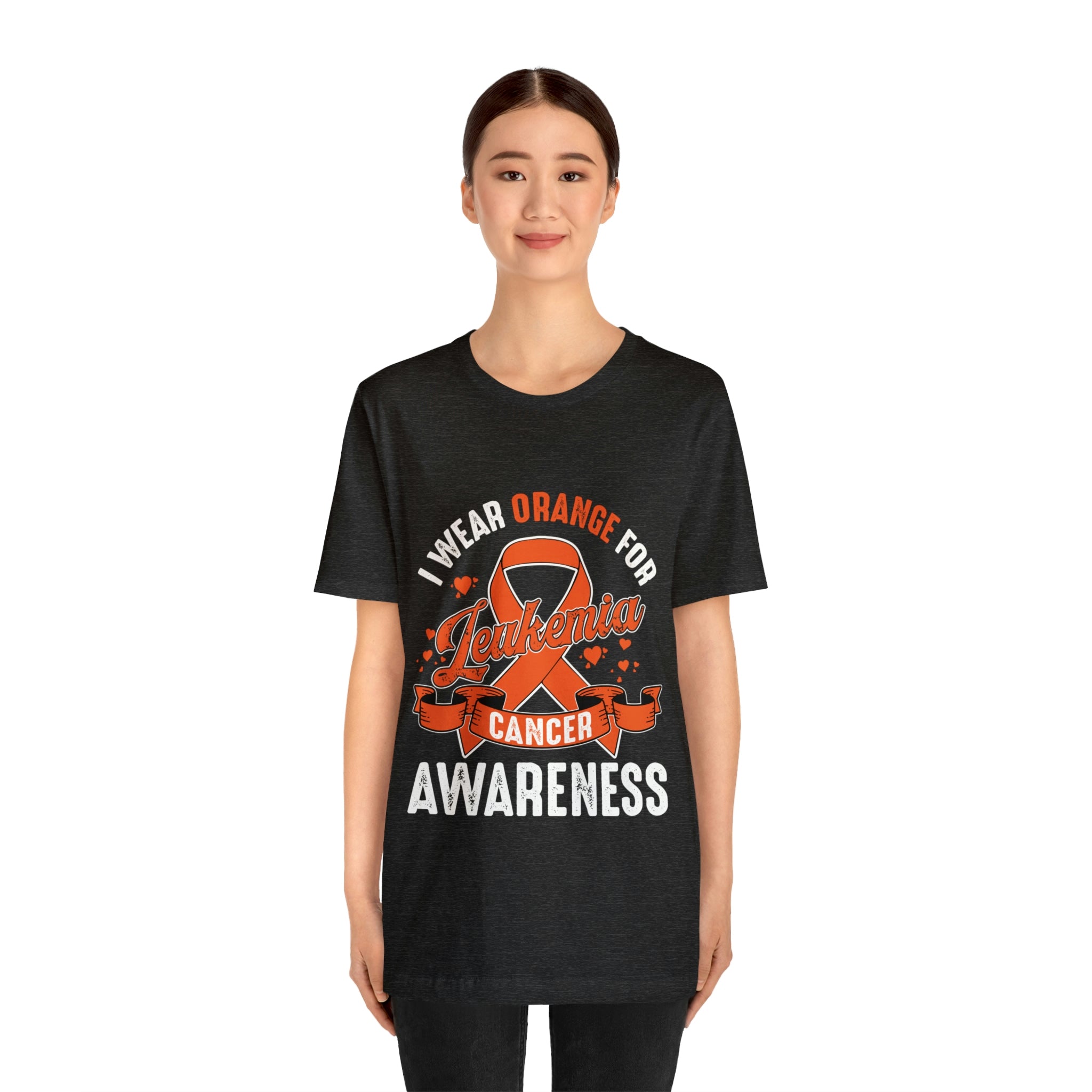 I Wear Orange For Leukemia Cancer Awareness - Unisex Jersey Short Sleeve Tee