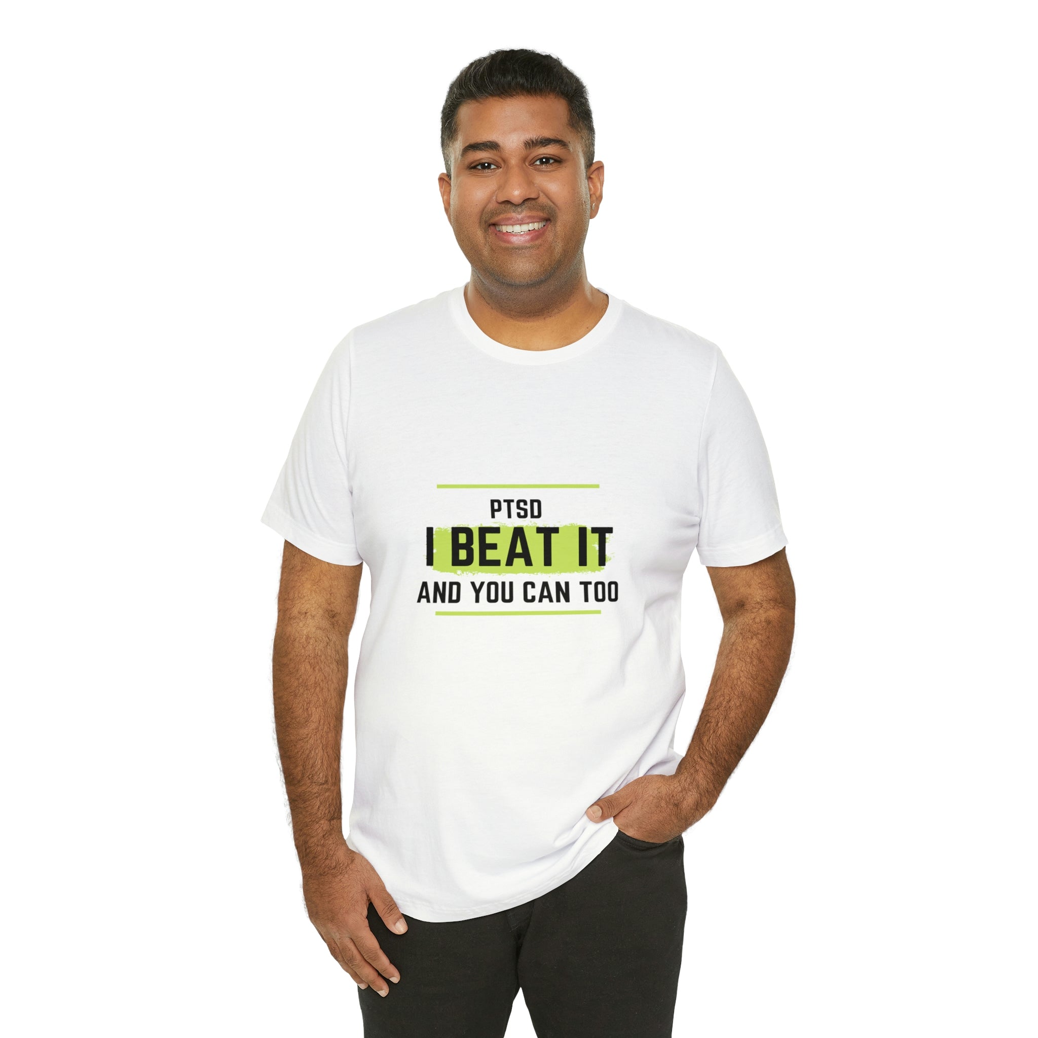 PTSD I Beat It You Can Too - Unisex Jersey Short Sleeve Tee