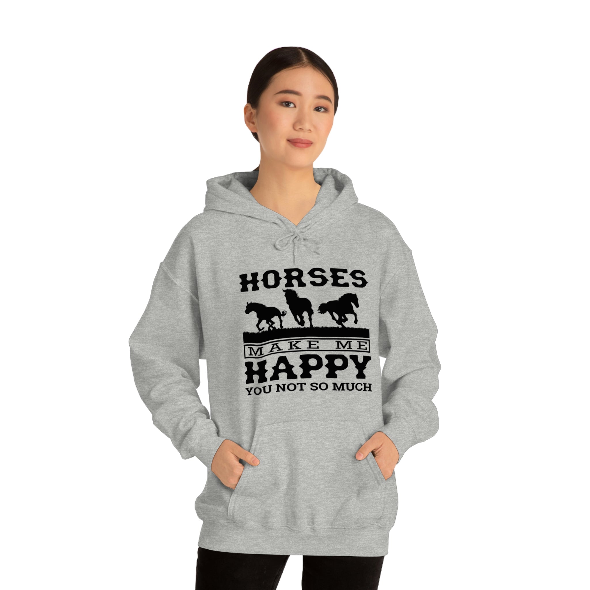 Horses Make Me Happy - Unisex Heavy Blend™ Hooded Sweatshirt