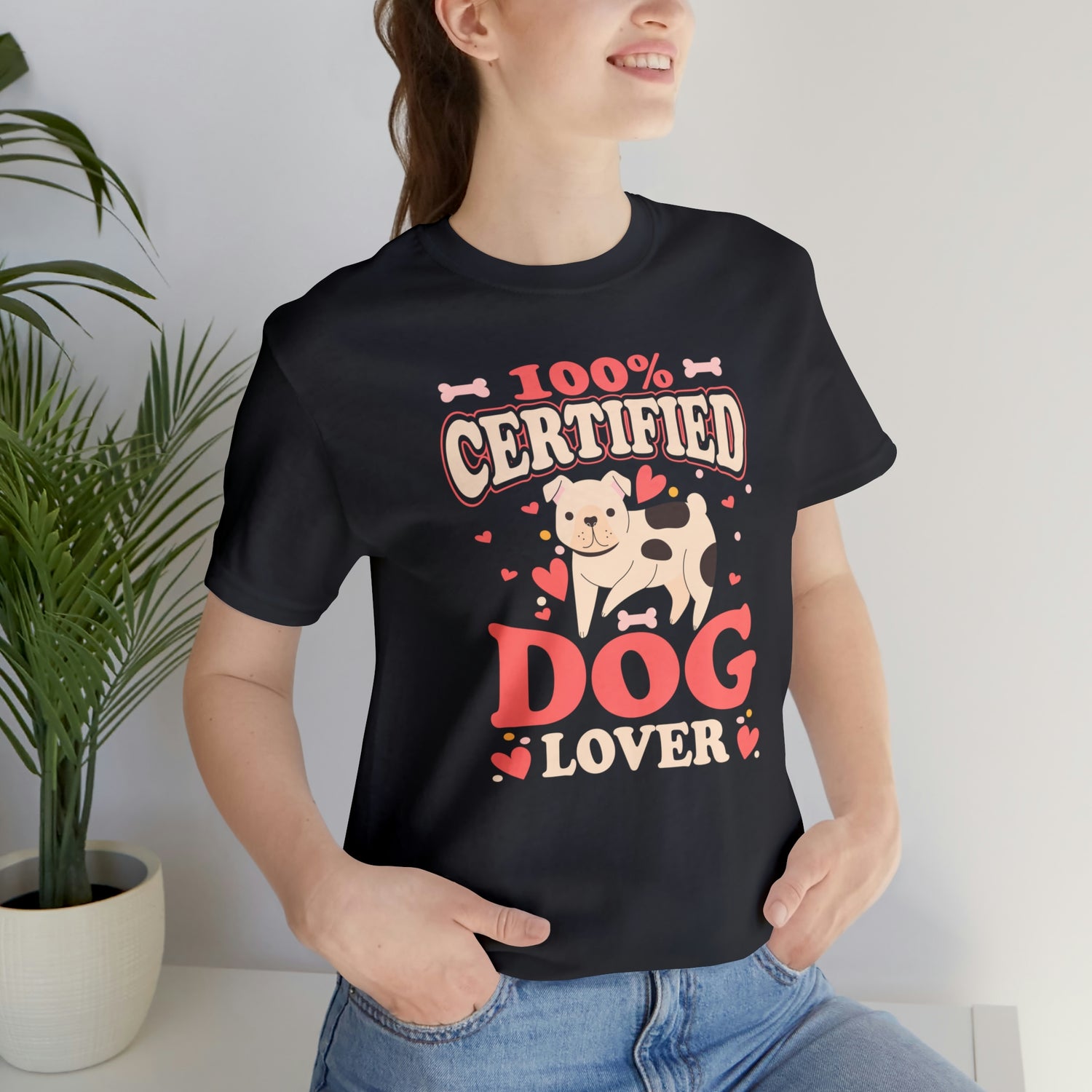 100% Certified Dog Lover - Unisex Jersey Short Sleeve Tee