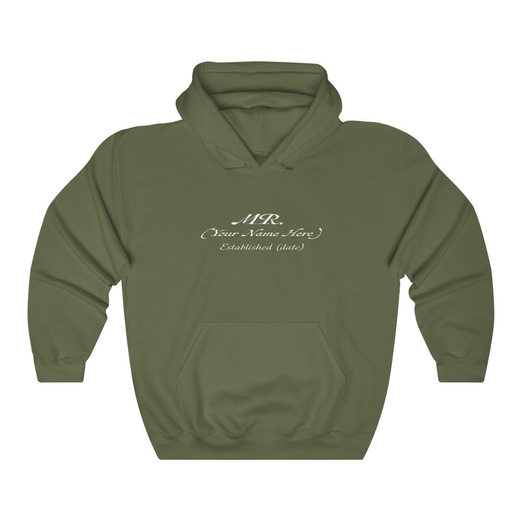 Mr. Established Wedding Date  & Name Customizable - Unisex Heavy Blend™ Hooded Sweatshirt