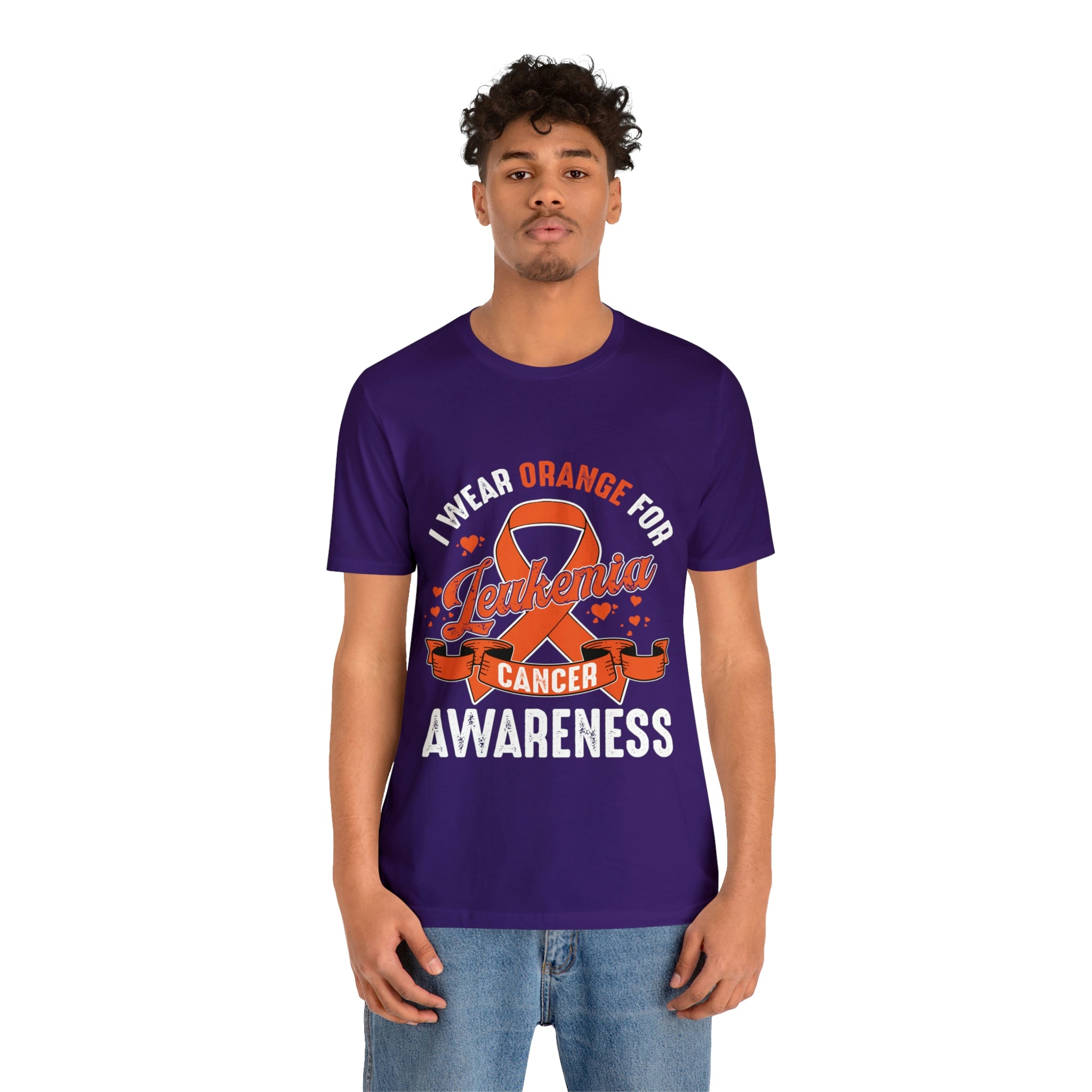 I Wear Orange For Leukemia Cancer Awareness - Unisex Jersey Short Sleeve Tee