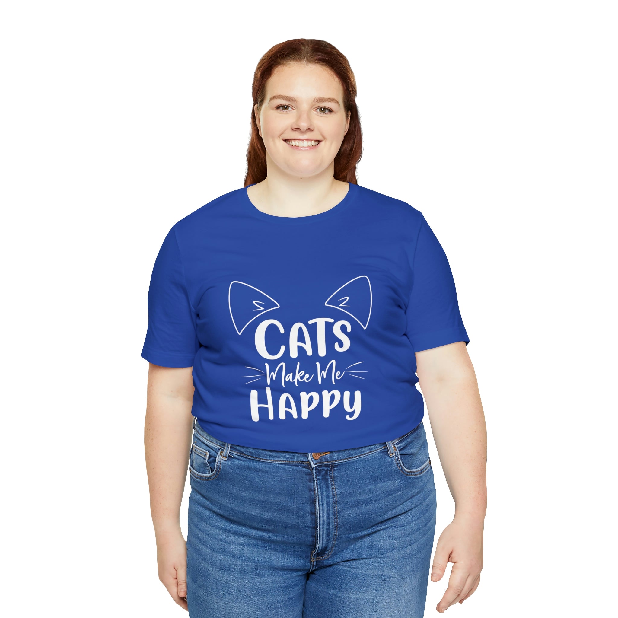 Cats Make Me Happy - Unisex Jersey Short Sleeve Tee