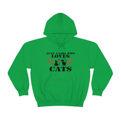 Just a Girl Who Loves Cats - Unisex Heavy Blend™ Hooded Sweatshirt