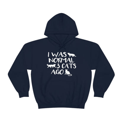 I Was Normal 3 Cats Ago - Unisex Heavy Blend™ Hooded Sweatshirt