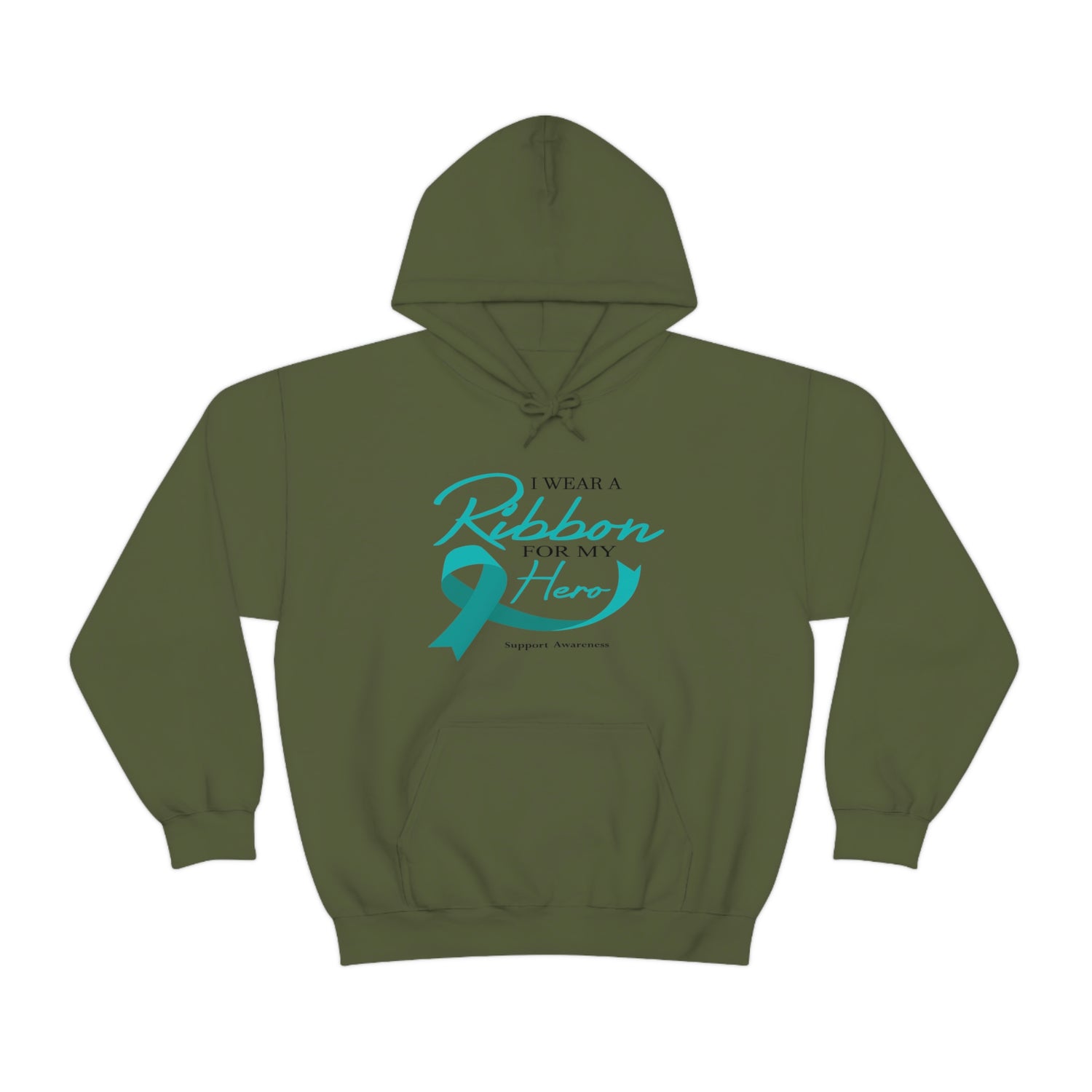 I Wear A Ribbon For My Hero - Unisex Heavy Blend™ Hooded Sweatshirt