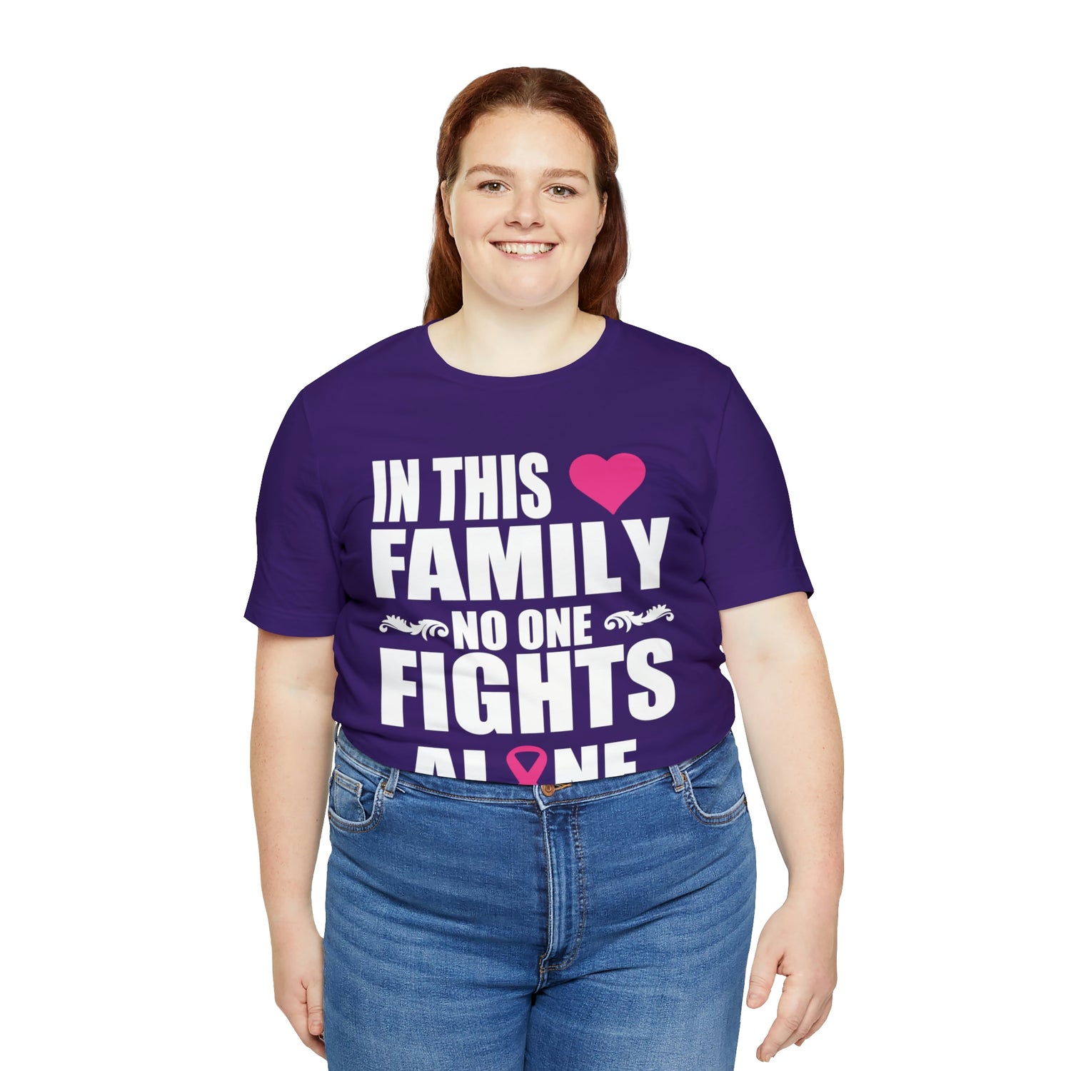 In This Family No One Fights Alone - Unisex Jersey Short Sleeve Tee