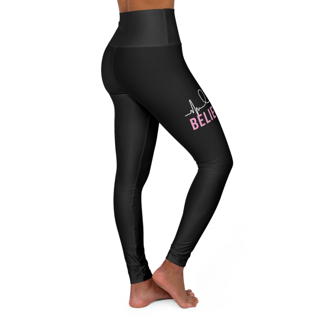 Believe - Black High Waisted Yoga Leggings