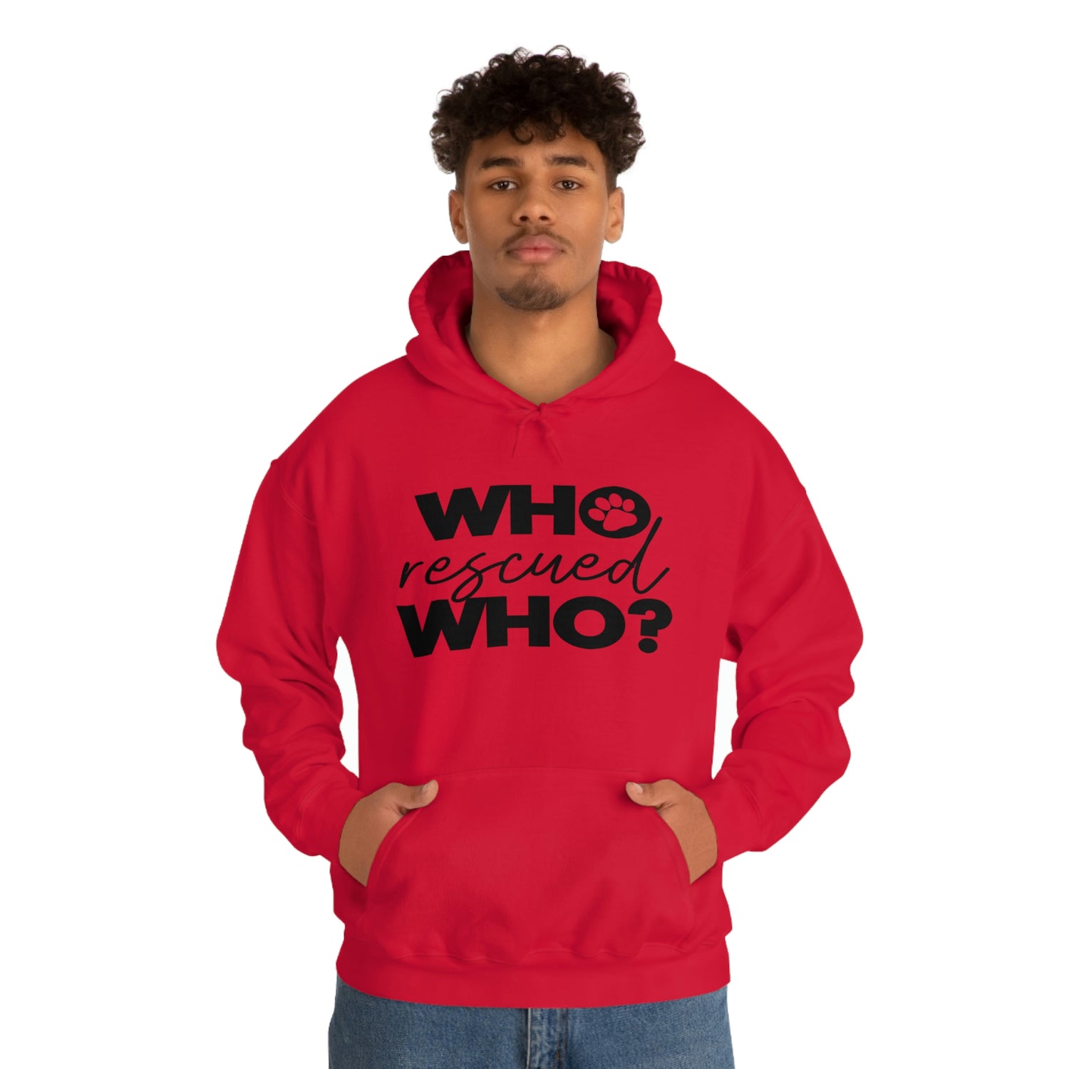 Who Rescued Who - Unisex Heavy Blend™ Hooded Sweatshirt