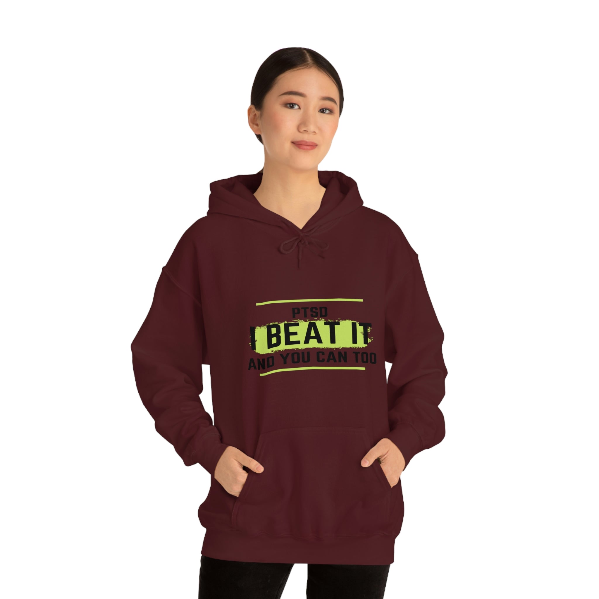 PTSD I Beat It You Can Too - Unisex Heavy Blend™ Hooded Sweatshirt