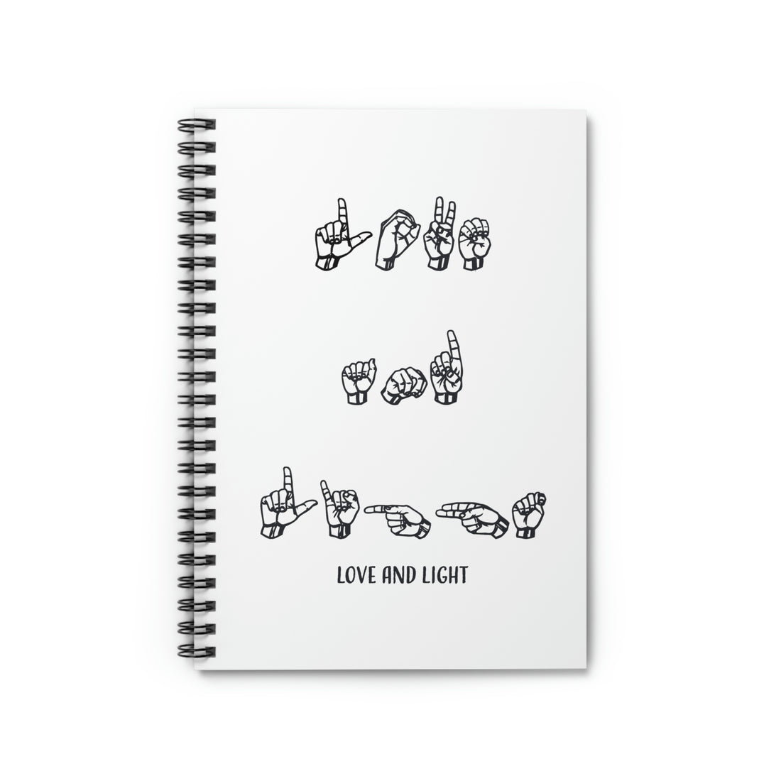 ASL - Love & Light - Spiral Notebook - Ruled Line