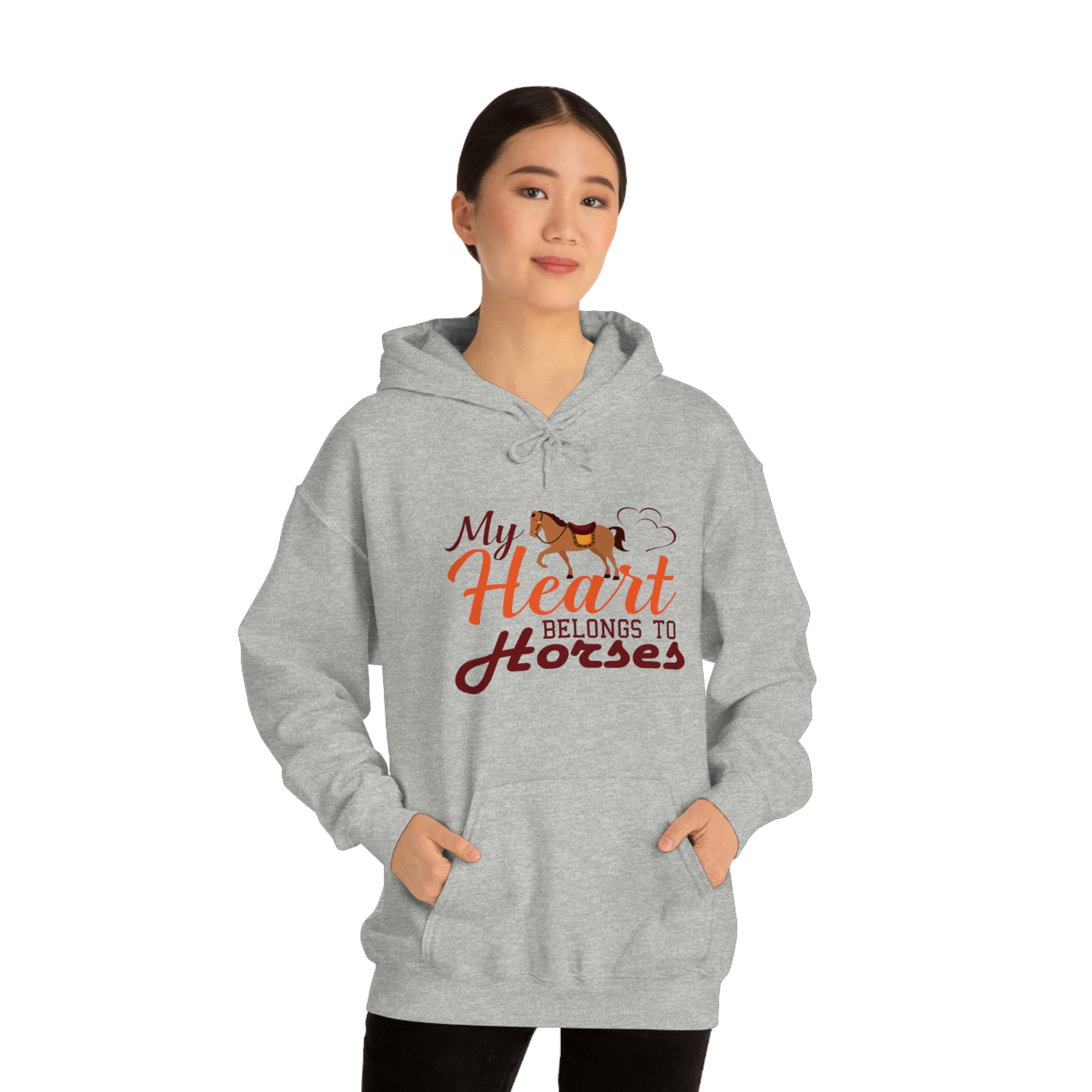 My Heart Belongs To Horses - Unisex Heavy Blend™ Hooded Sweatshirt