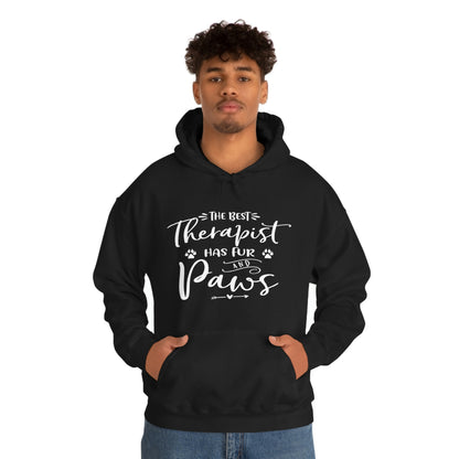 The Best Therapist Has Fur &amp; Paws - Unisex Heavy Blend™ Hooded Sweatshirt