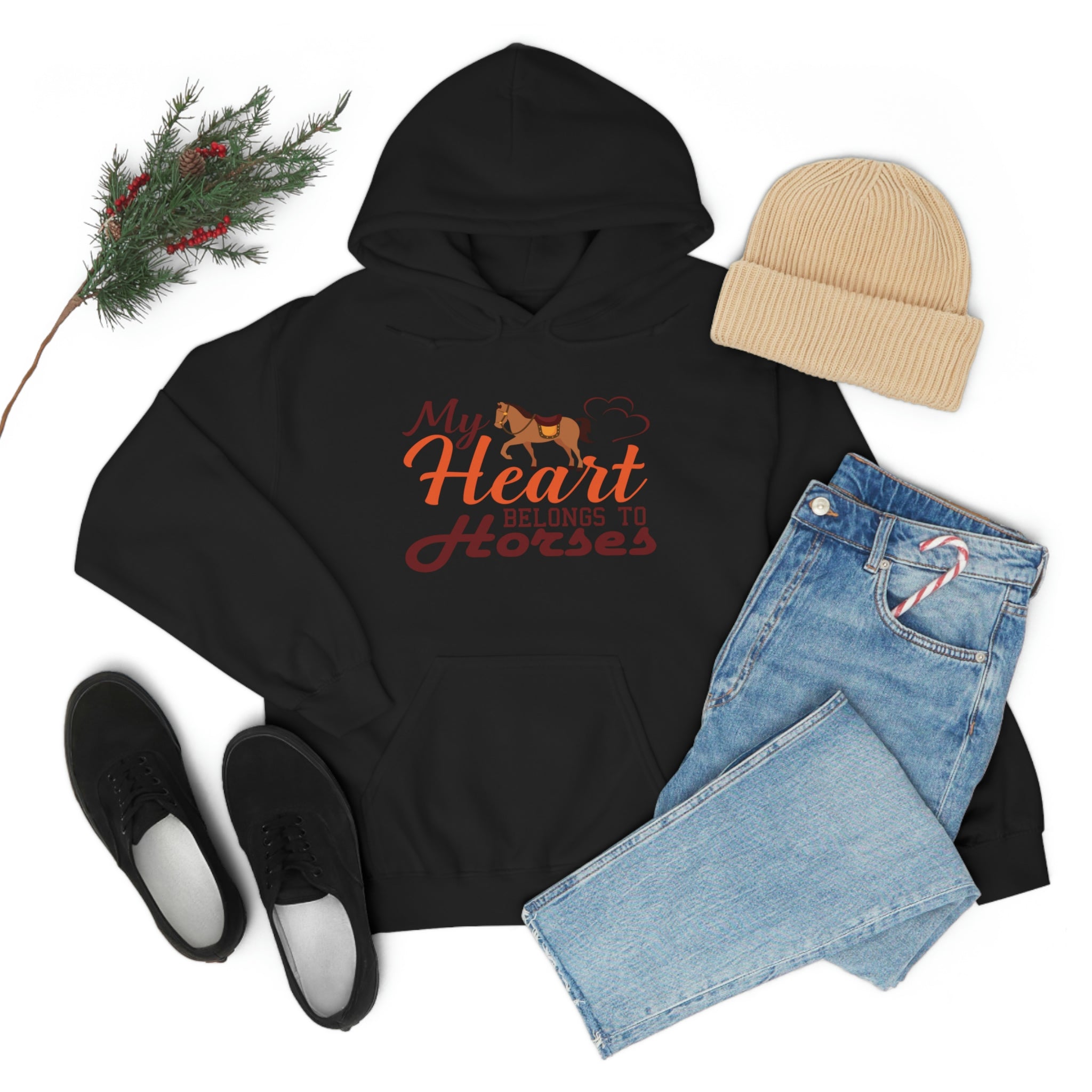 My Heart Belongs To Horses - Unisex Heavy Blend™ Hooded Sweatshirt