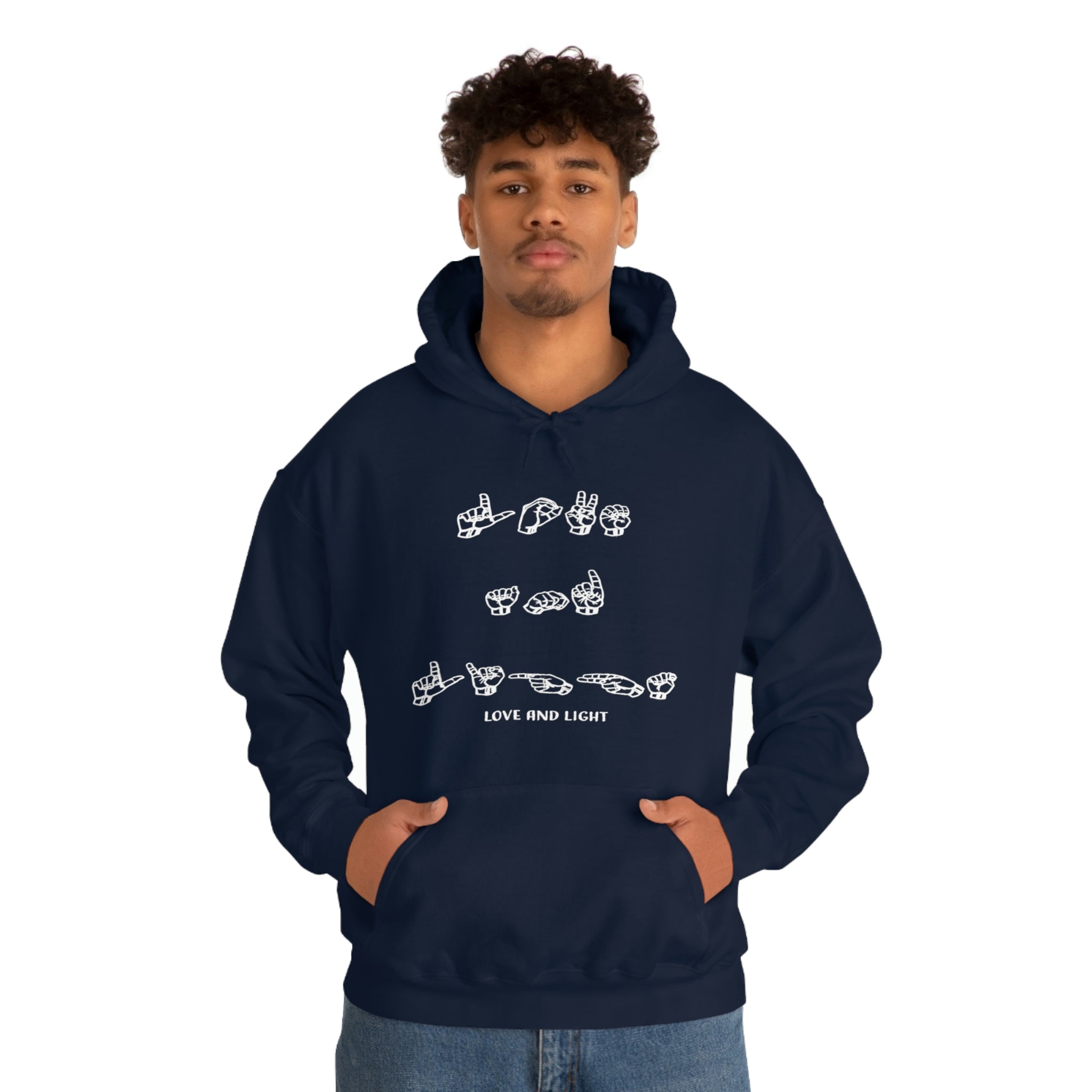 ASL - Love &amp; Light - Unisex Heavy Blend™ Hooded Sweatshirt