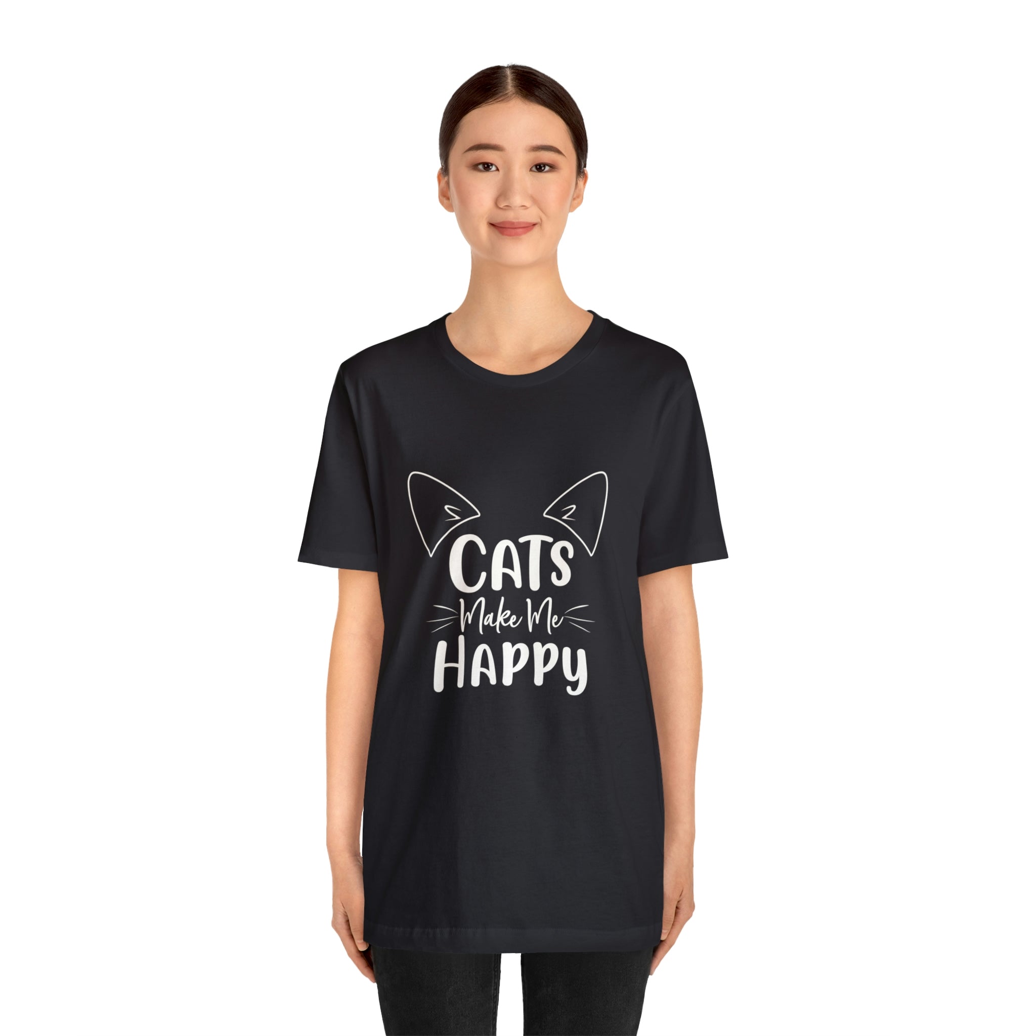 Cats Make Me Happy - Unisex Jersey Short Sleeve Tee