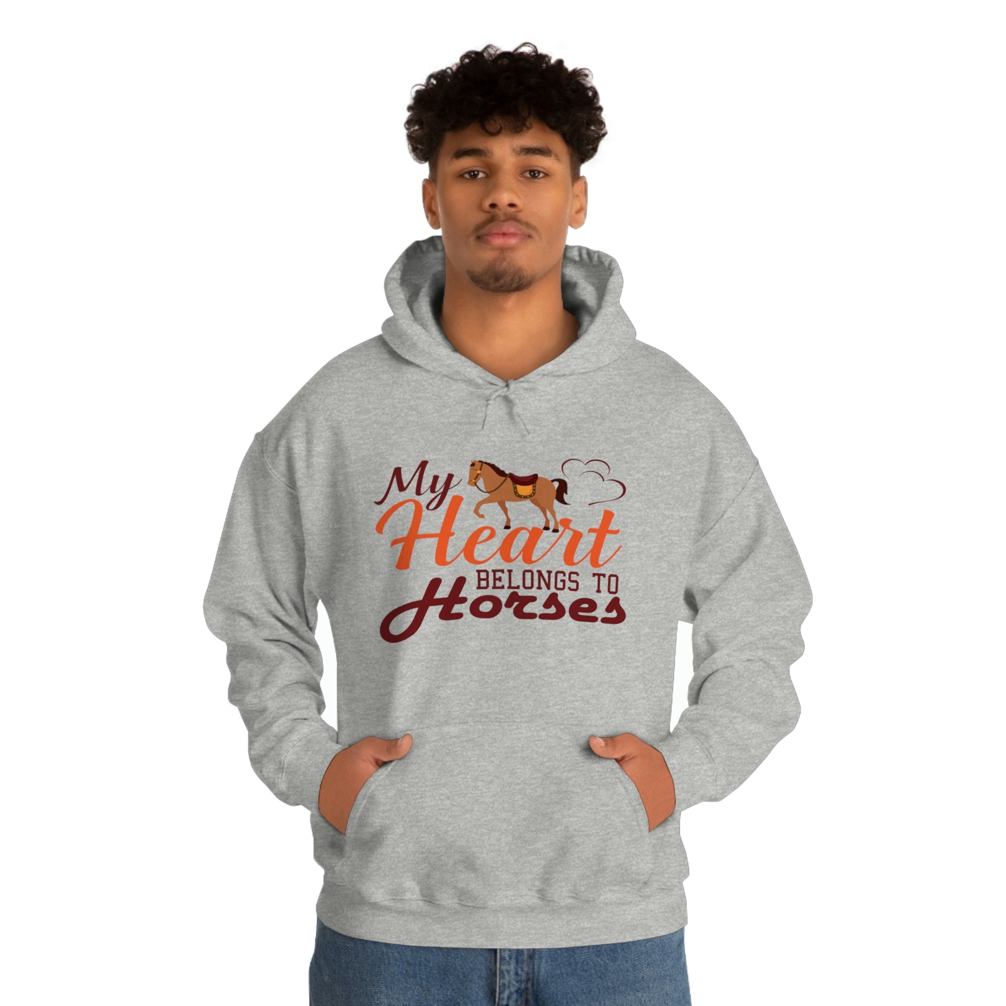 My Heart Belongs To Horses - Unisex Heavy Blend™ Hooded Sweatshirt