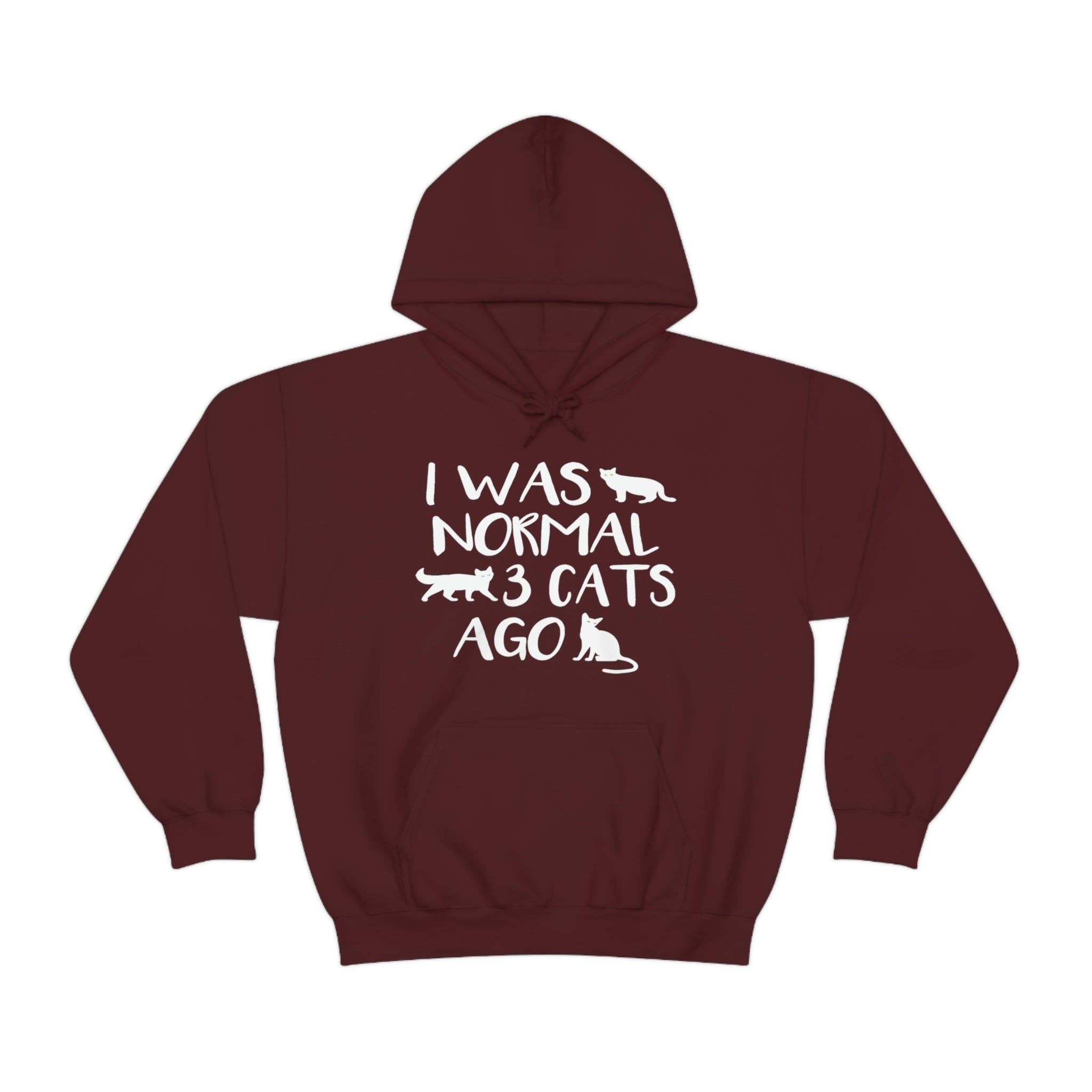 I Was Normal 3 Cats Ago - Unisex Heavy Blend™ Hooded Sweatshirt