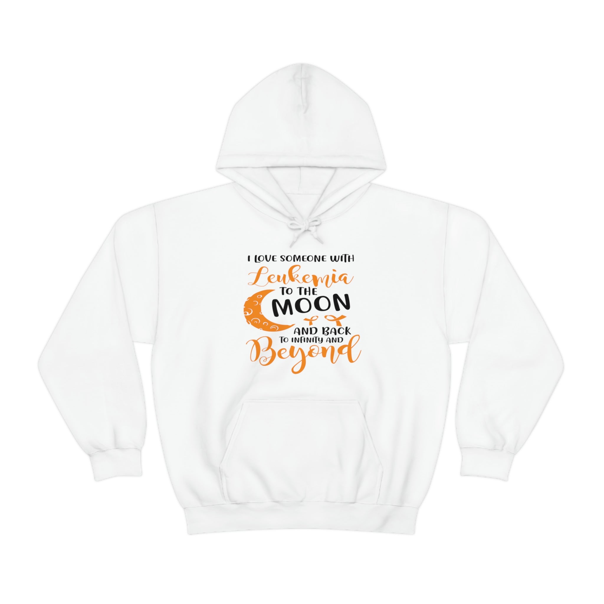 I Love Someone With Leukemia To The Moon And Back - Unisex Heavy Blend™ Hooded Sweatshirt