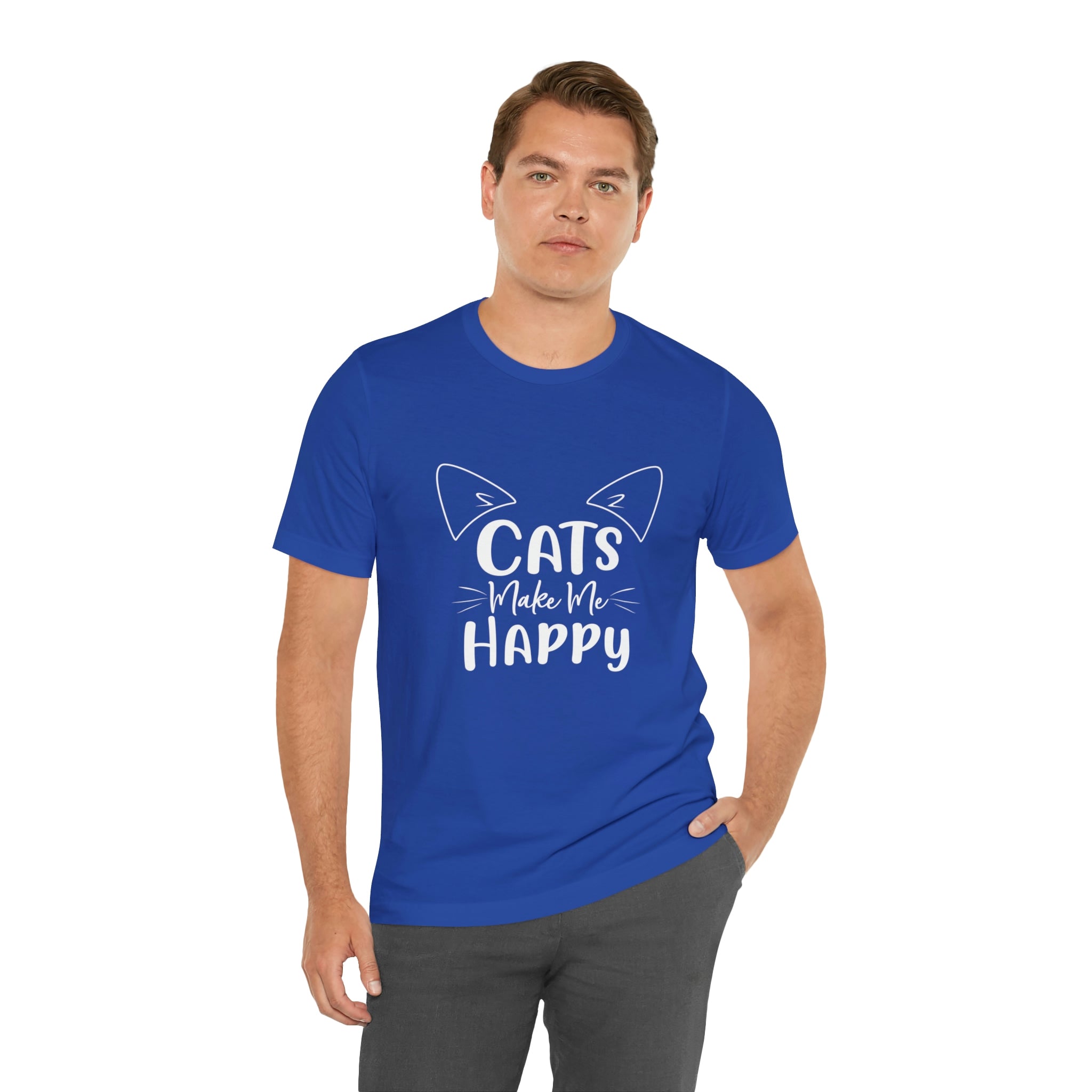 Cats Make Me Happy - Unisex Jersey Short Sleeve Tee