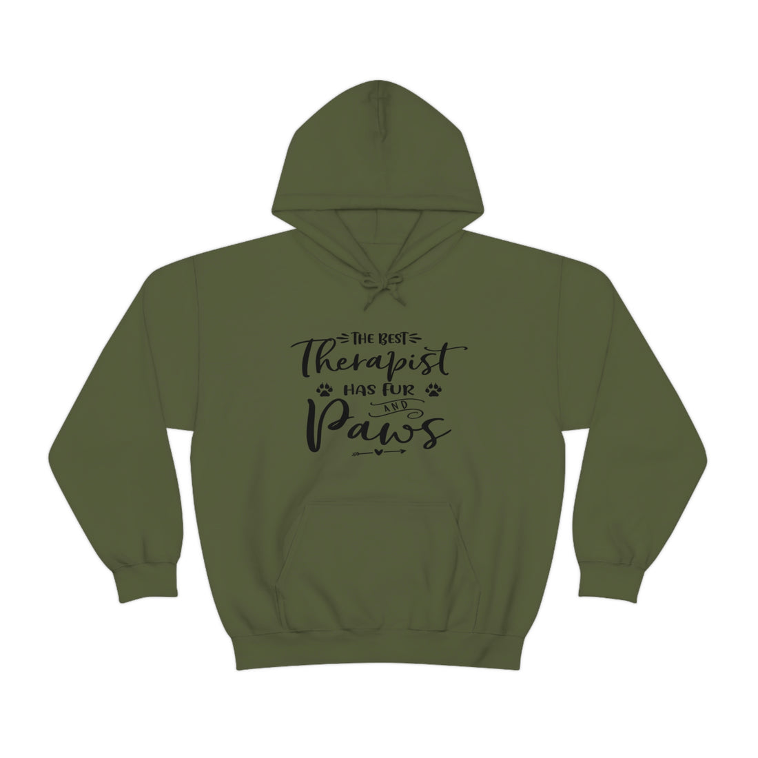 The Best Therapist Has Fur & Paws - Unisex Heavy Blend™ Hooded Sweatshirt