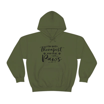 The Best Therapist Has Fur &amp; Paws - Unisex Heavy Blend™ Hooded Sweatshirt