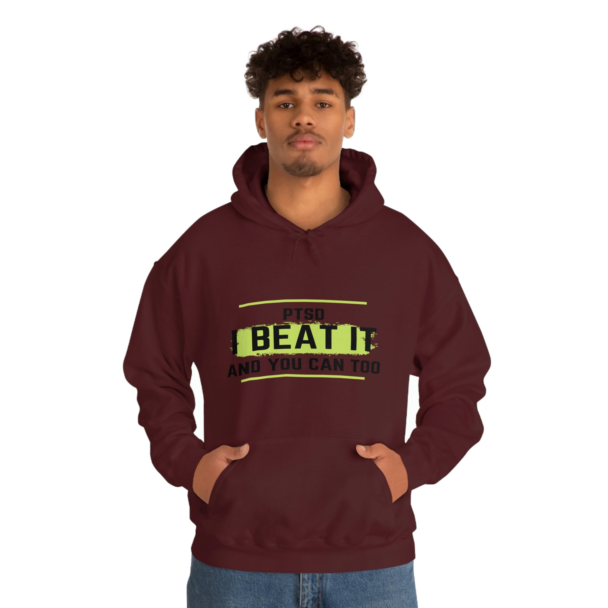 PTSD I Beat It You Can Too - Unisex Heavy Blend™ Hooded Sweatshirt