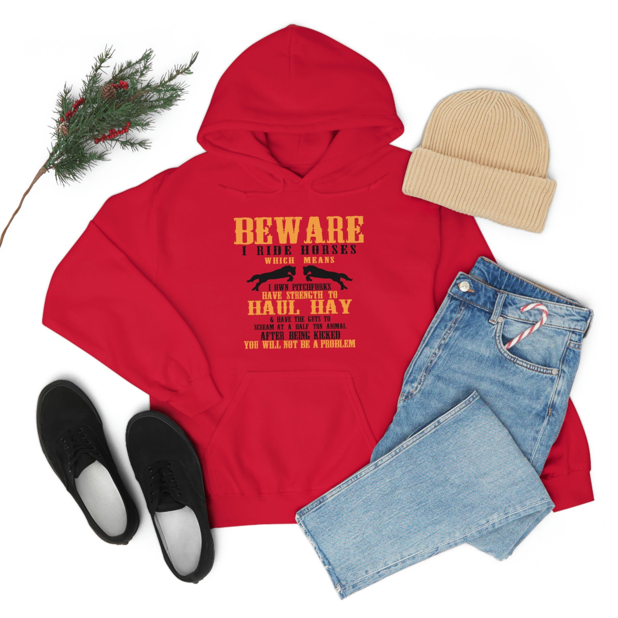 Beware I Ride Horses - Unisex Heavy Blend™ Hooded Sweatshirt